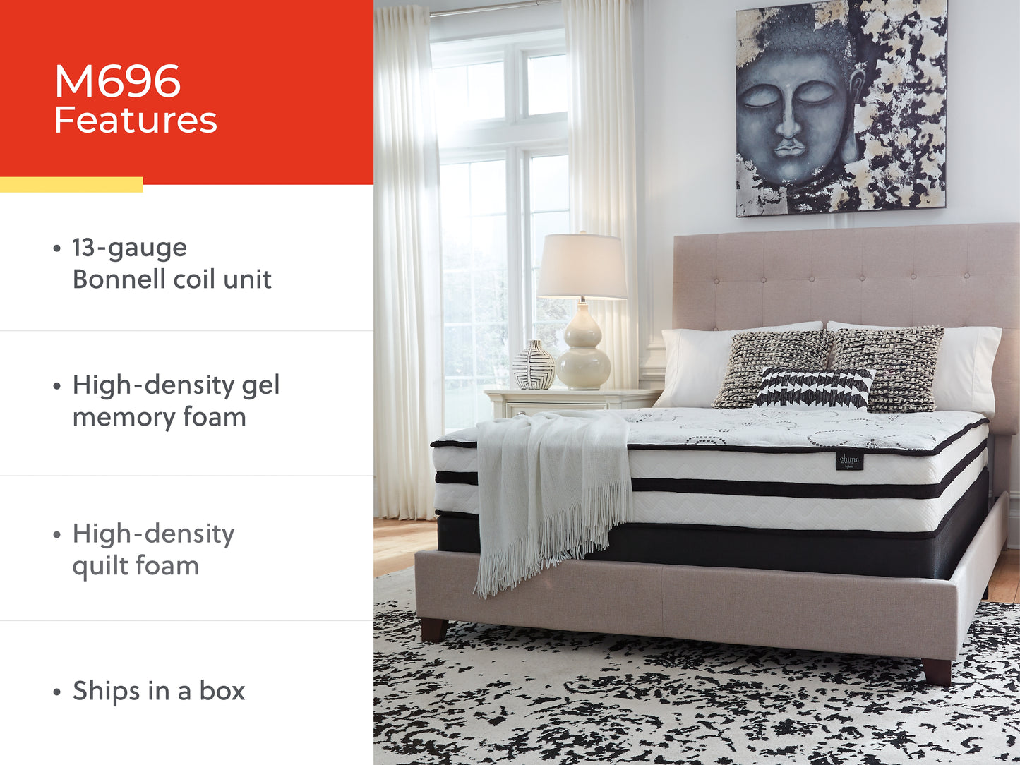 Ashley Express - Chime 10 Inch Hybrid Queen Mattress and Pillow