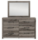Graystorm Twin Panel Bed with Mirrored Dresser