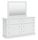 Bostwick Shoals King Panel Bed with Mirrored Dresser, Chest and Nightstand
