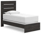 Hollivern Twin Panel Bed with Mirrored Dresser, Chest and Nightstand