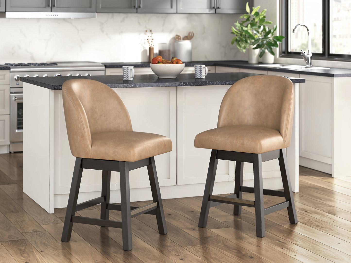 Ashley Express - Neymorton UPH Swivel Barstool (2/CN)
