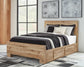 Hyanna Twin Panel Bed with Storage with Mirrored Dresser
