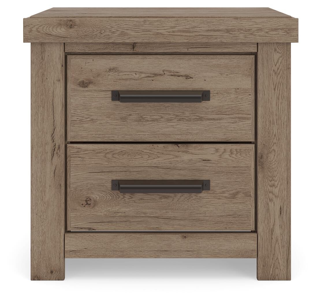 Garistyn King Panel Storage Bed. Dresser, Mirror and Nightstand