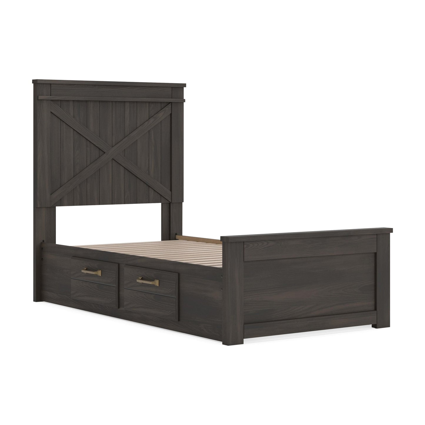 Ashley Express - Vonitta Bay Twin Panel Bed with 2 Sided Storage