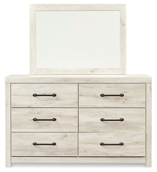 Cambeck  Panel Headboard With Mirrored Dresser, Chest And 2 Nightstands
