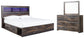 Drystan King Bookcase Bed with 2 Storage Drawers with Mirrored Dresser