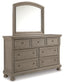 Lettner California King Panel Bed with Mirrored Dresser and Chest