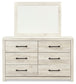 Cambeck  Panel Bed With 4 Storage Drawers With Mirrored Dresser, Chest And Nightstand