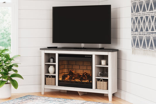Ashley Express - Dorrinson Corner TV Stand with Electric Fireplace